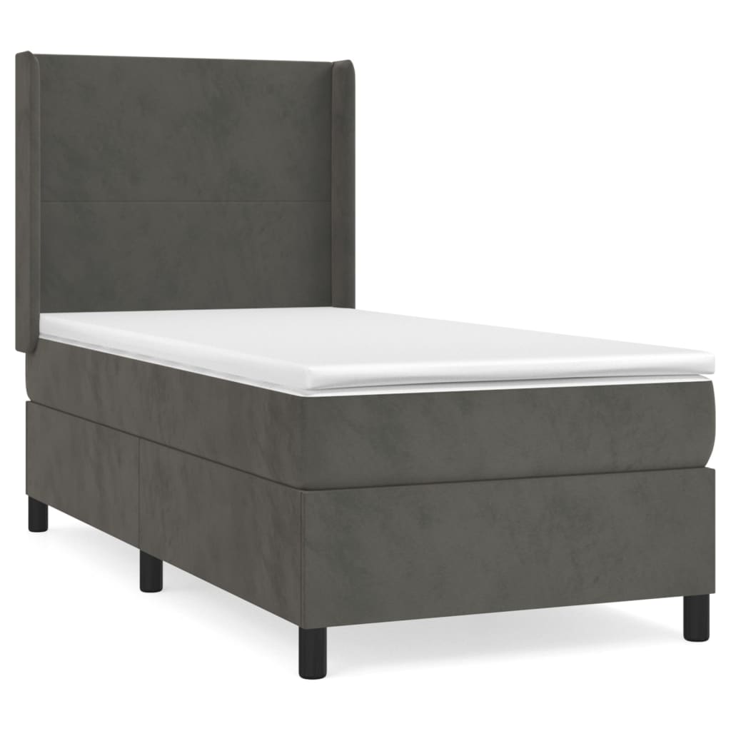 Boxspringbett Mit Matratze Samt Dunkelgrau