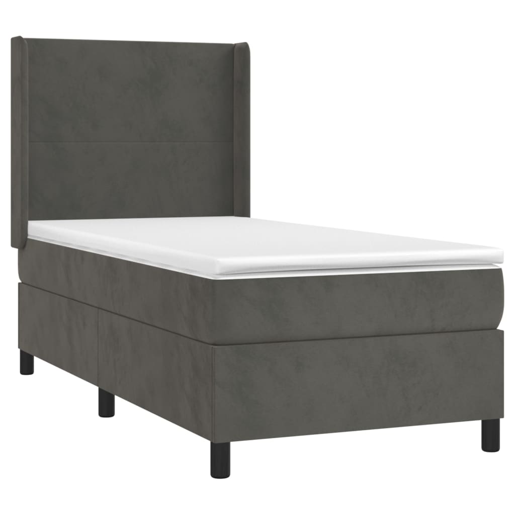 Boxspringbett Mit Matratze Samt Dunkelgrau