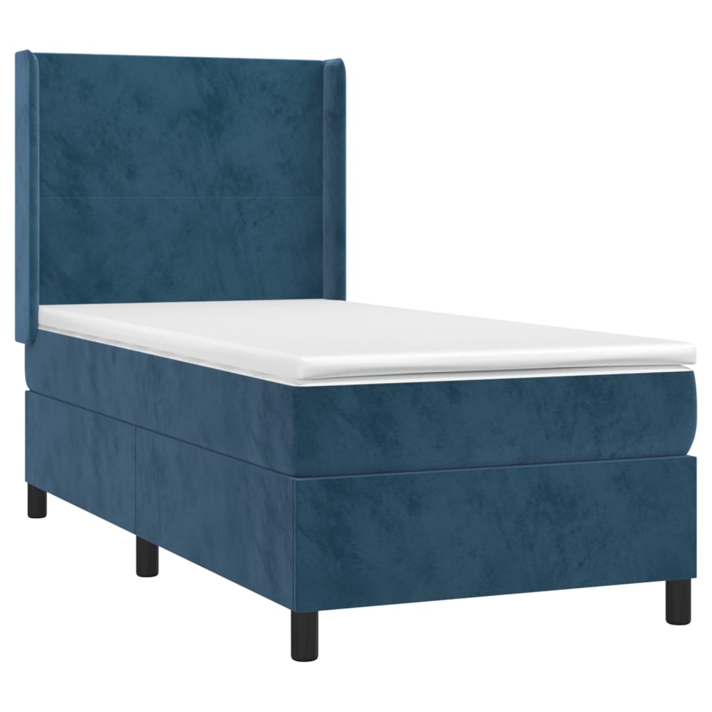 Boxspringbett Mit Matratze Samt Dunkelblau