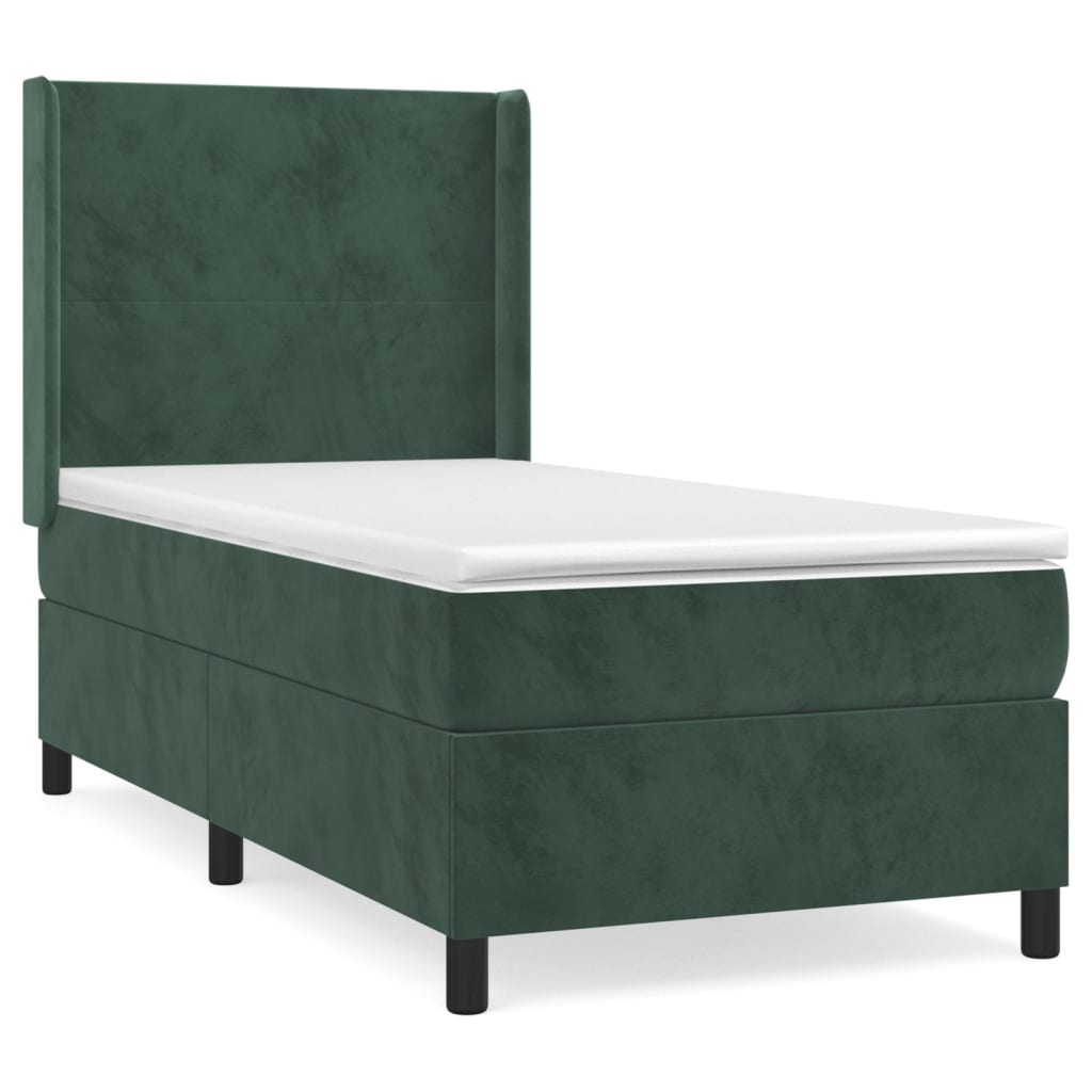 Boxspringbett Mit Matratze Samt Dunkelgrün