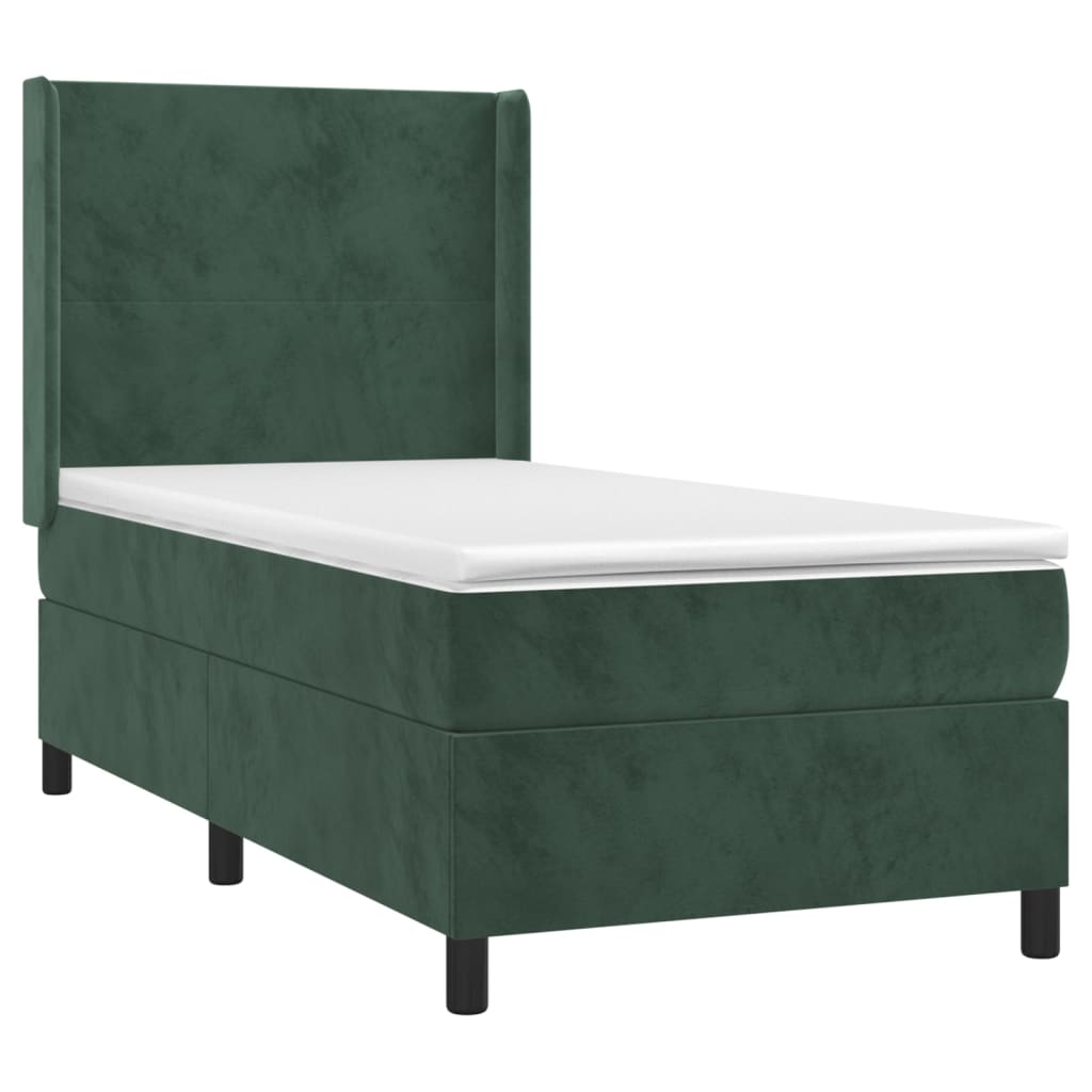 Boxspringbett Mit Matratze Samt Dunkelgrün