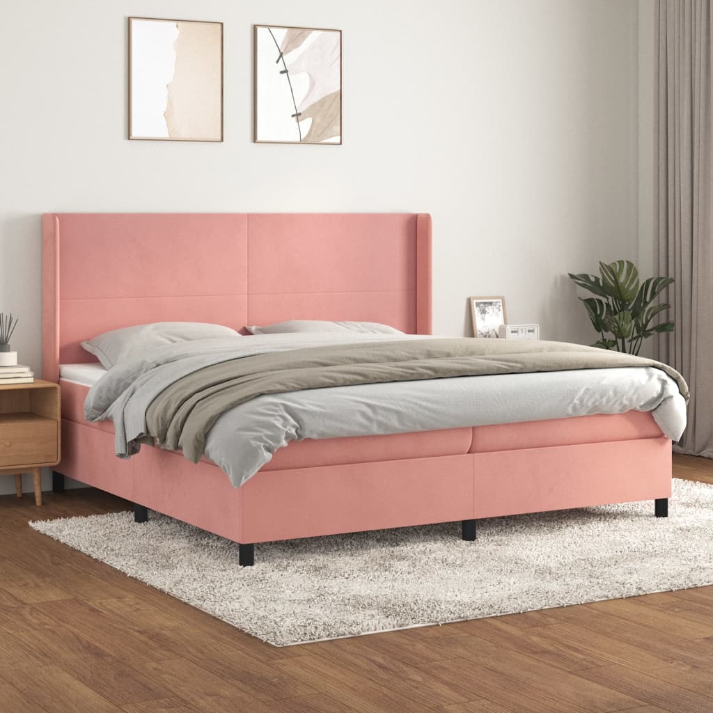 Boxspringbett Mit Matratze Samt Rosa
