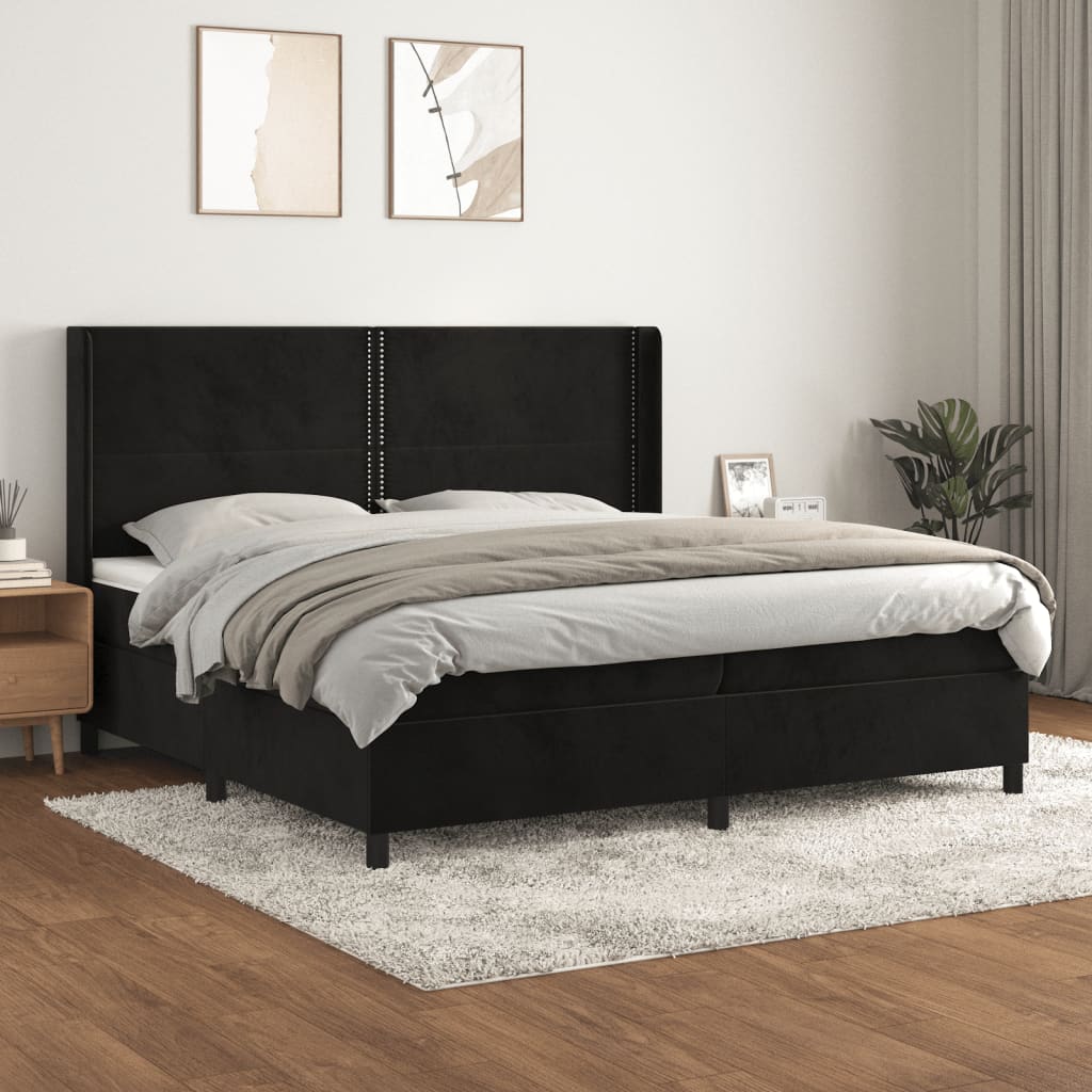 Boxspringbett Mit Matratze Samt Schwarz
