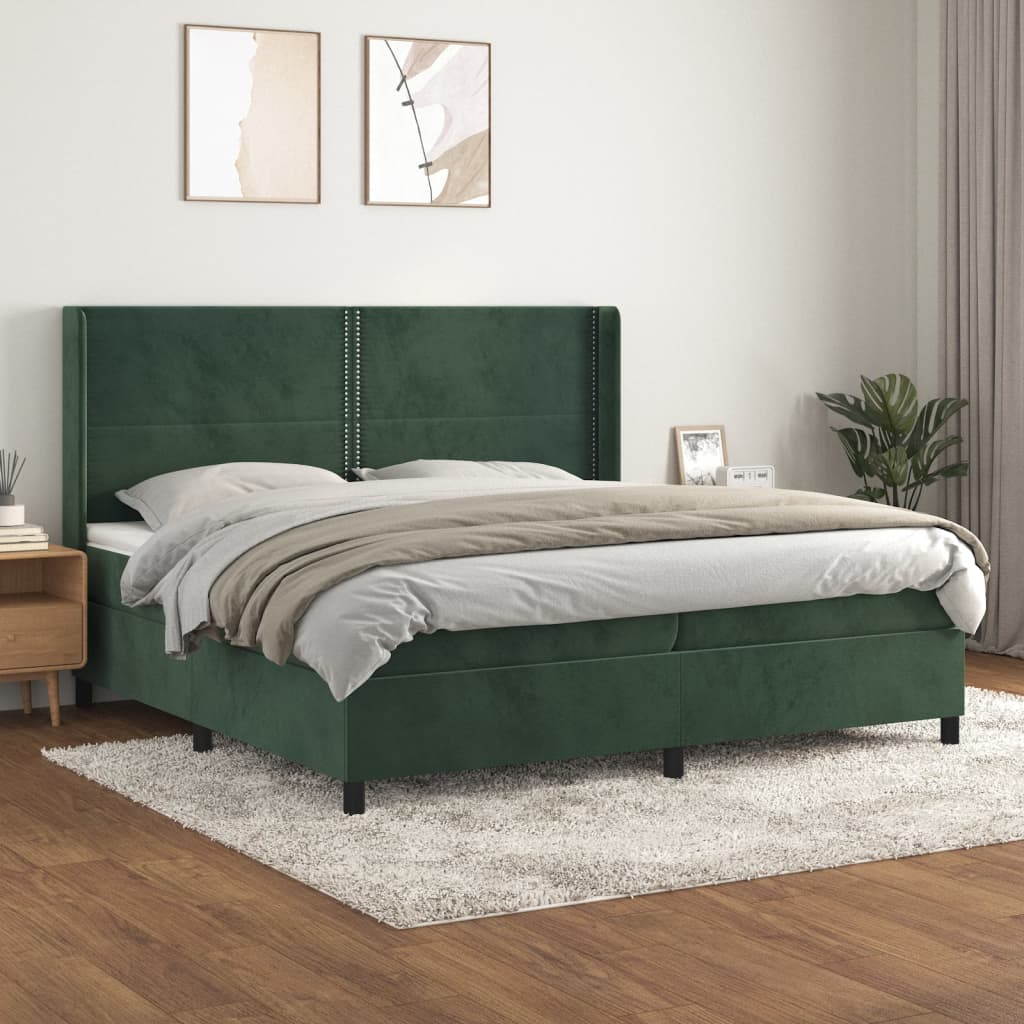 Boxspringbett Mit Matratze Samt Dunkelgrün