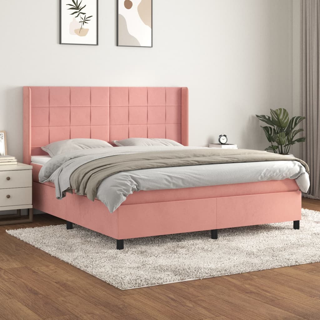 Boxspringbett Mit Matratze Samt Rosa