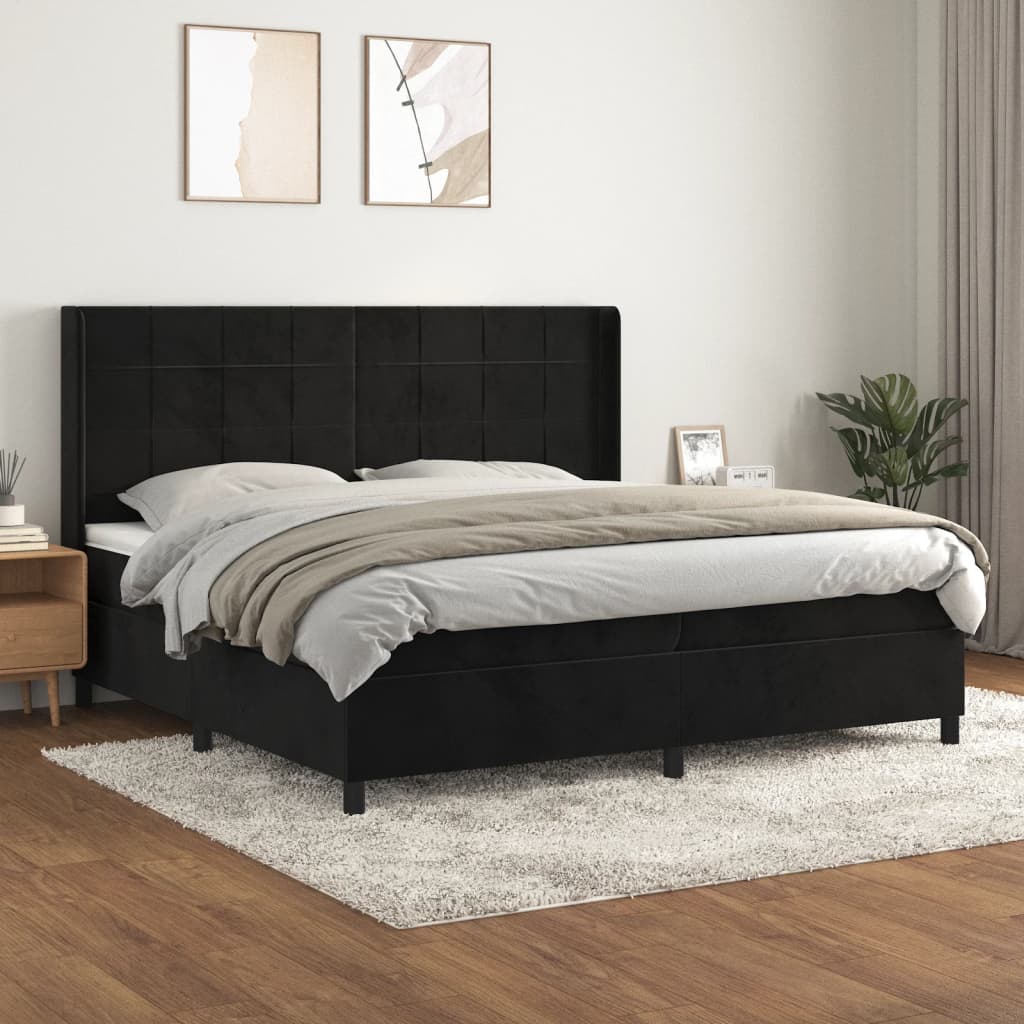 Boxspringbett Mit Matratze Samt Schwarz