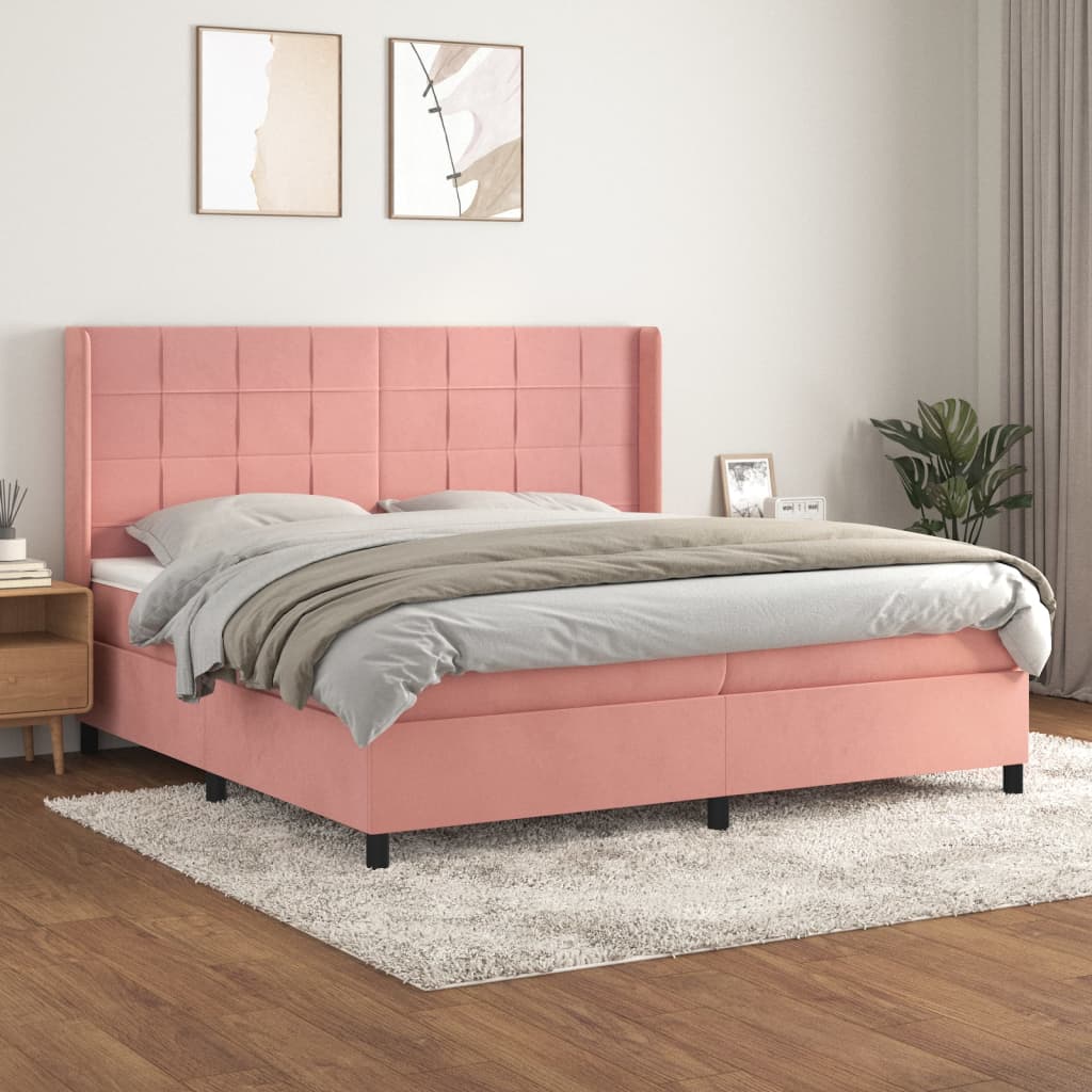 Boxspringbett Mit Matratze Samt Rosa