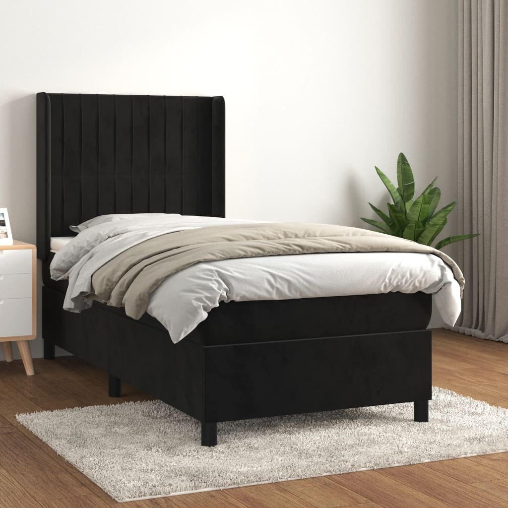 Boxspringbett Mit Matratze Samt Schwarz