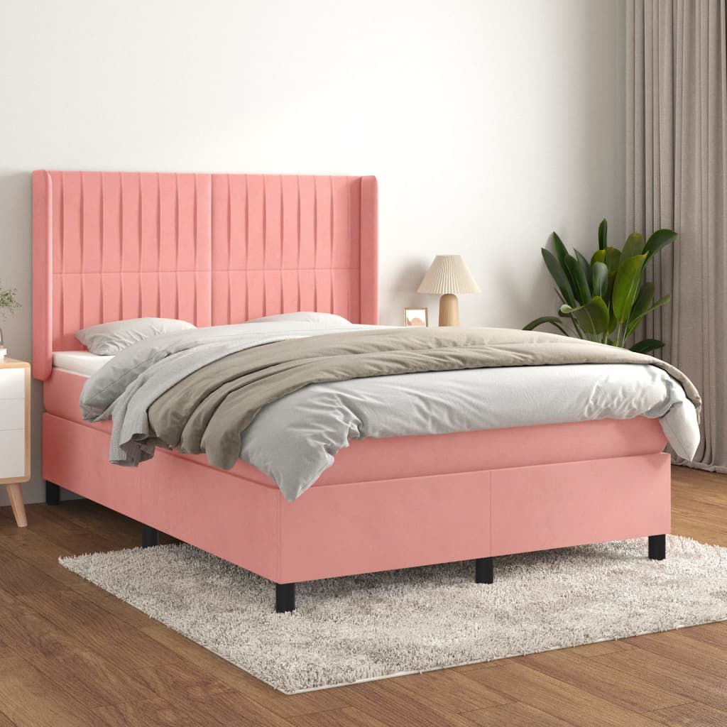 Boxspringbett Mit Matratze Samt Rosa
