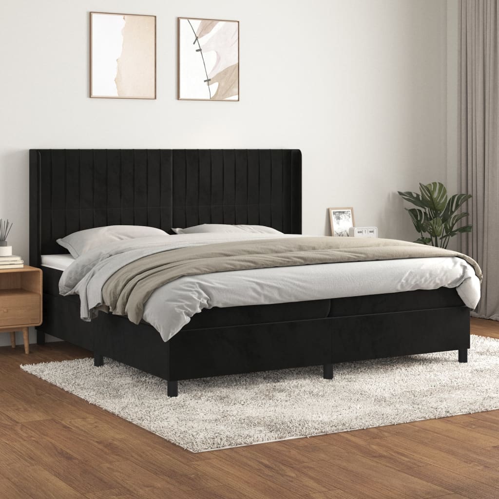 Boxspringbett Mit Matratze Samt Schwarz