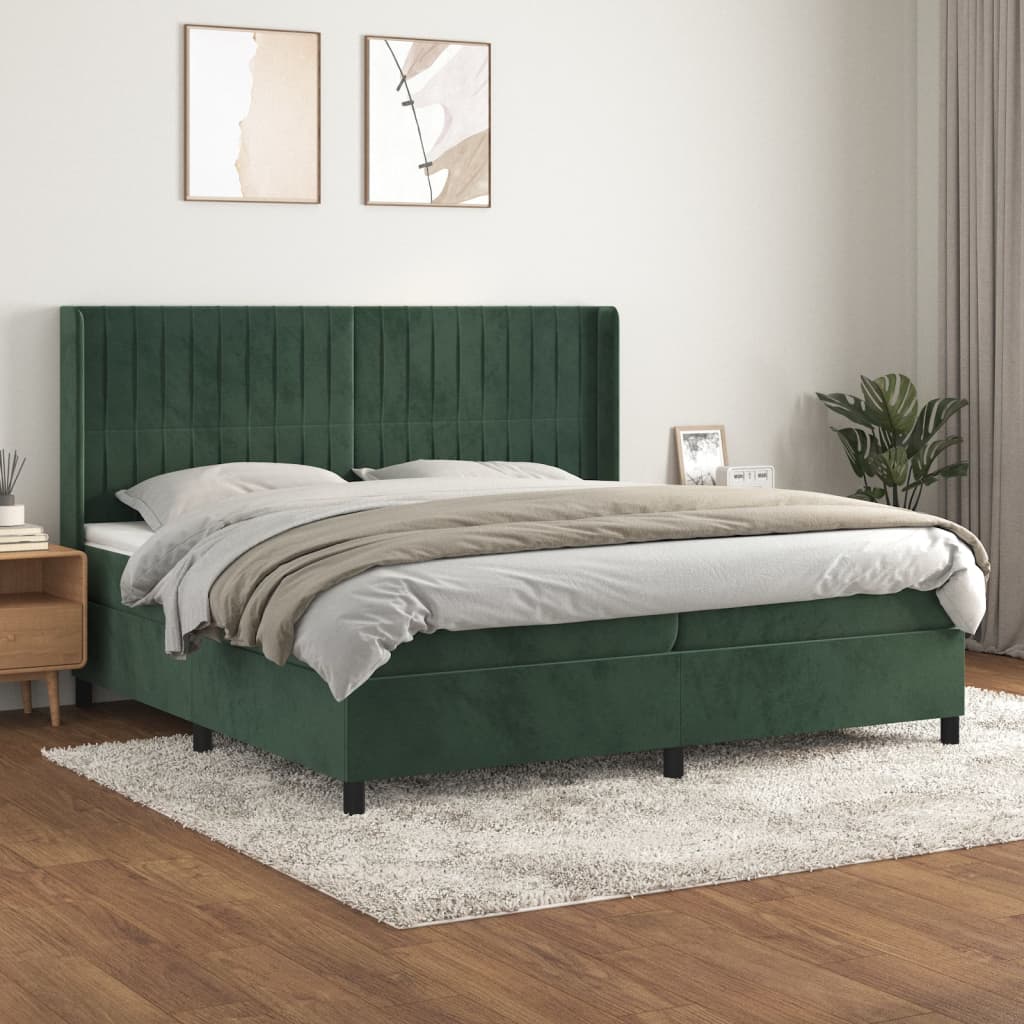 Boxspringbett Mit Matratze Samt Dunkelgrün