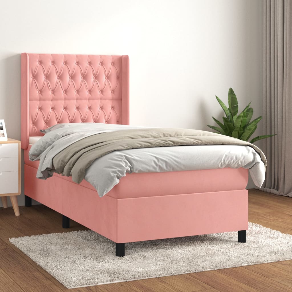 Boxspringbett Mit Matratze Samt Rosa