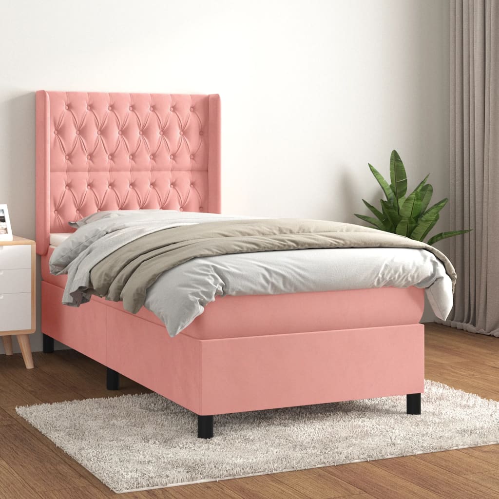 Boxspringbett Mit Matratze Samt Rosa