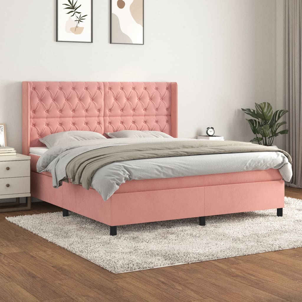 Boxspringbett Mit Matratze Samt Rosa