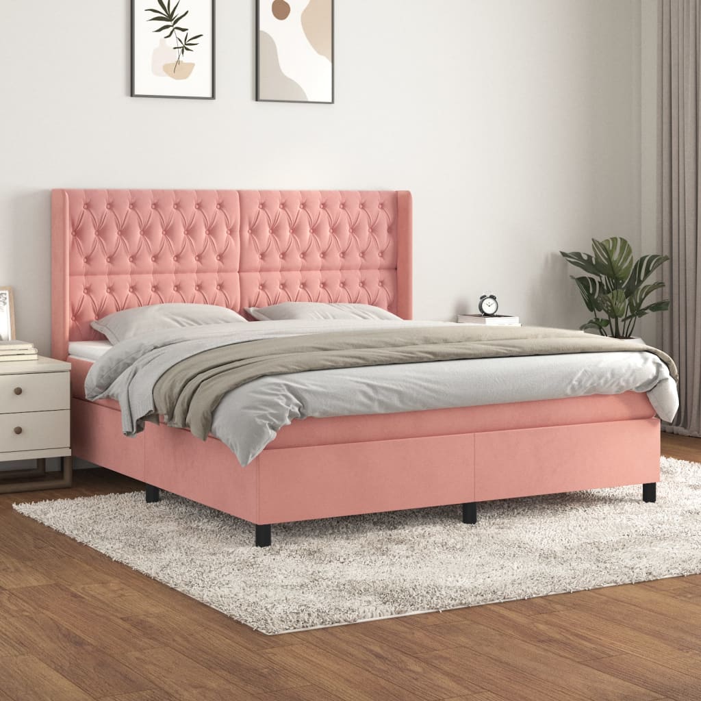Boxspringbett Mit Matratze Samt Rosa