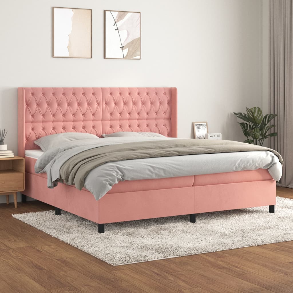 Boxspringbett Mit Matratze Samt Rosa
