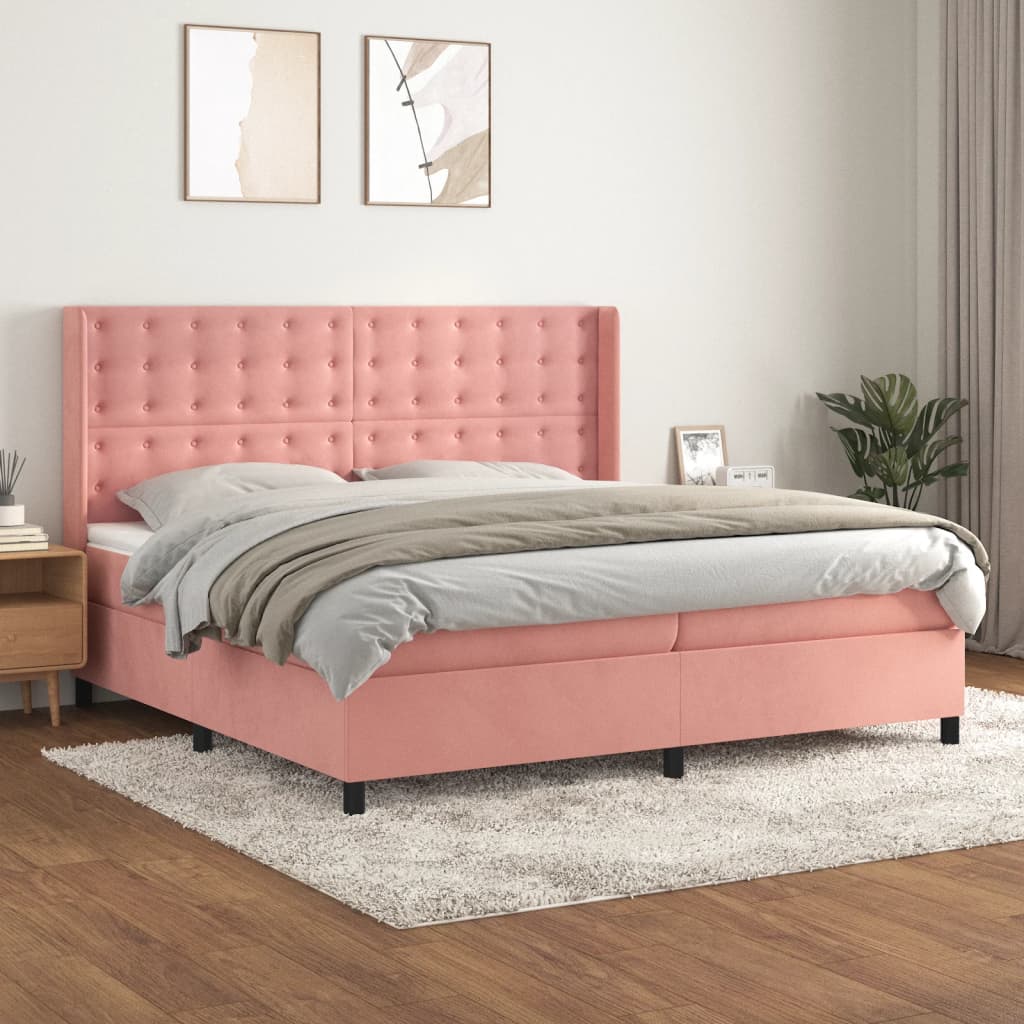 Boxspringbett Mit Matratze Samt Rosa