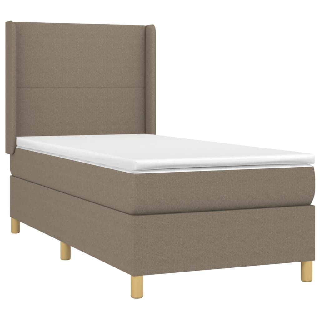 Boxspringbett Mit Matratze & Led Stoff Taupe