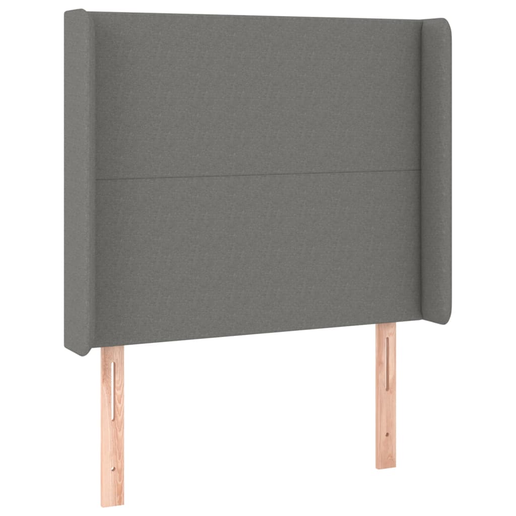 Boxspringbett Mit Matratze & Led Stoff Dunkelgrau