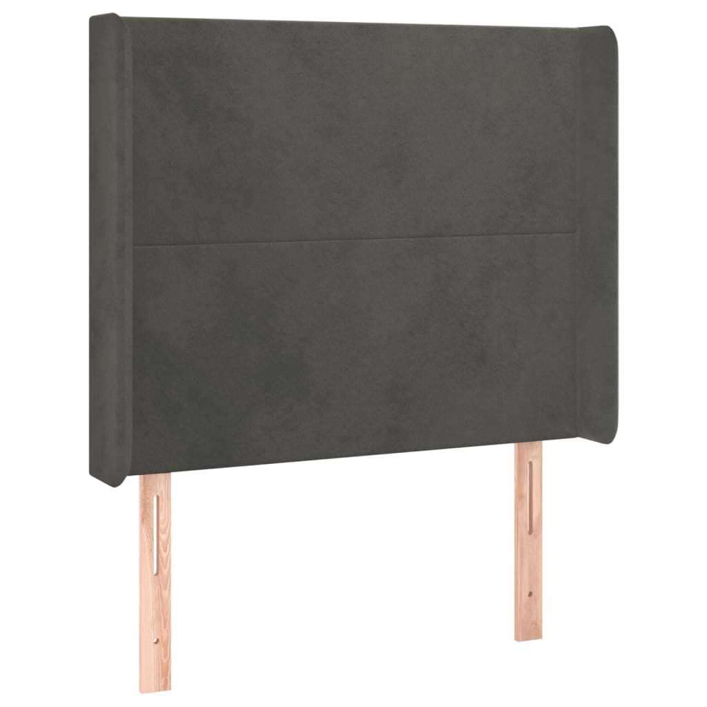 Boxspringbett Mit Matratze & Led Samt Dunkelgrau