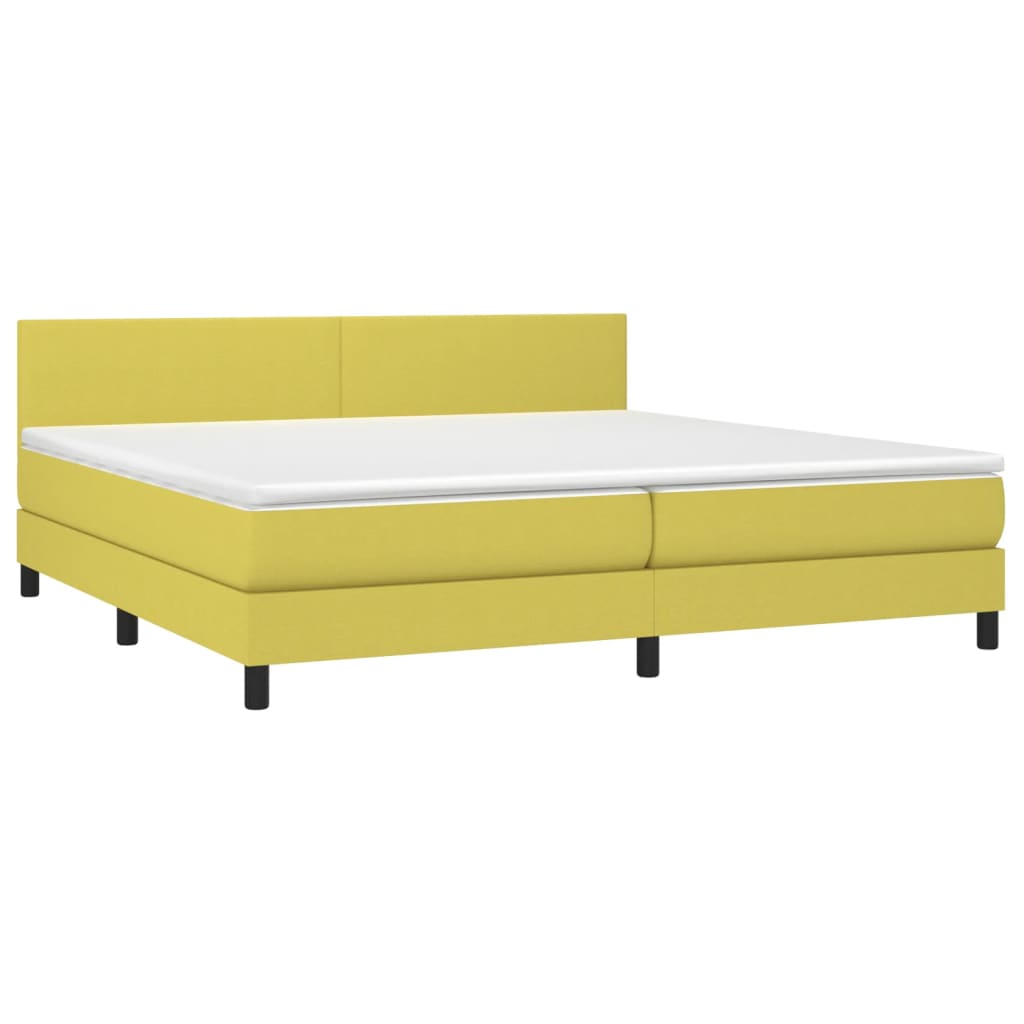 Boxspringbett Mit Matratze & Led Stoff Grün