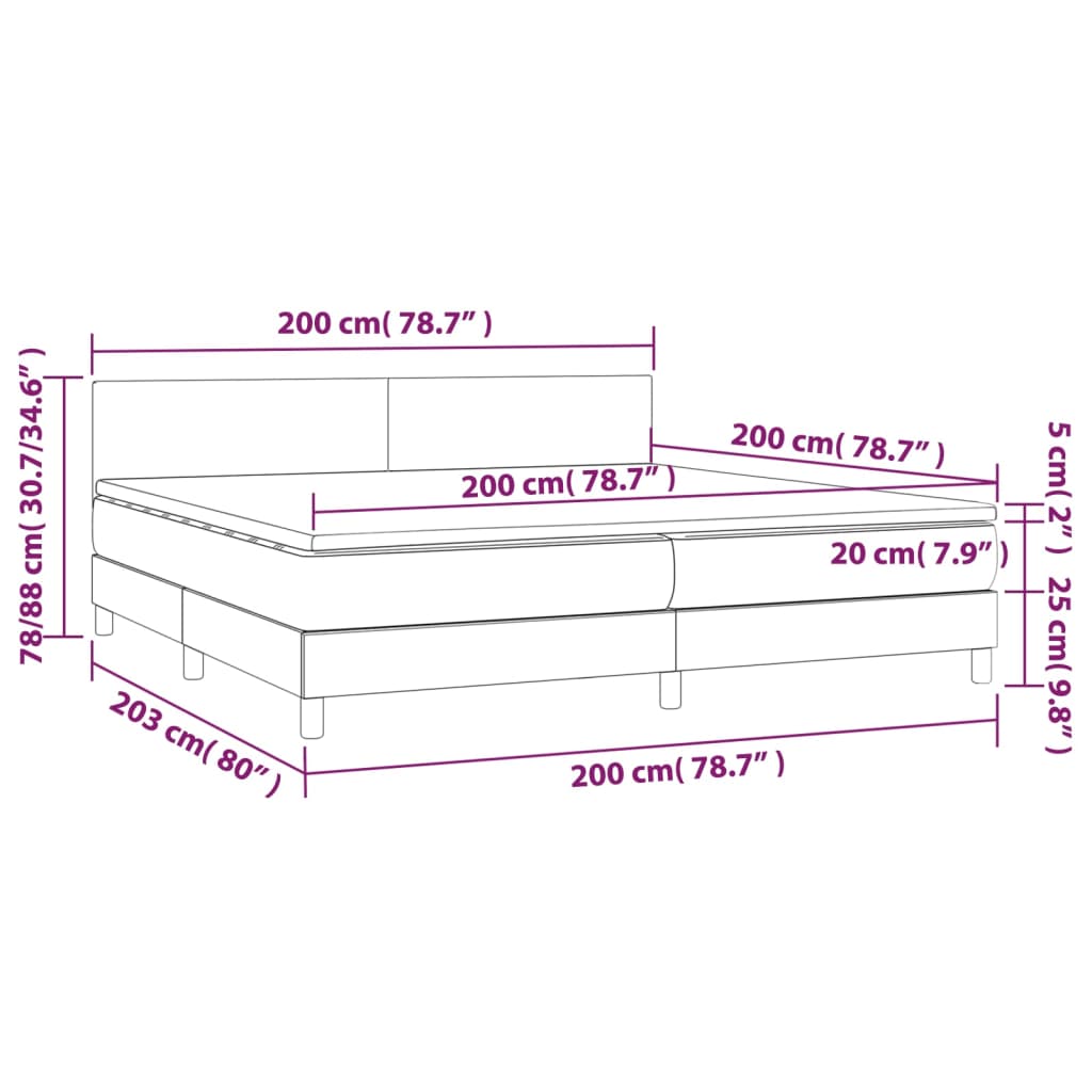 Boxspringbett Mit Matratze & Led Stoff Grün