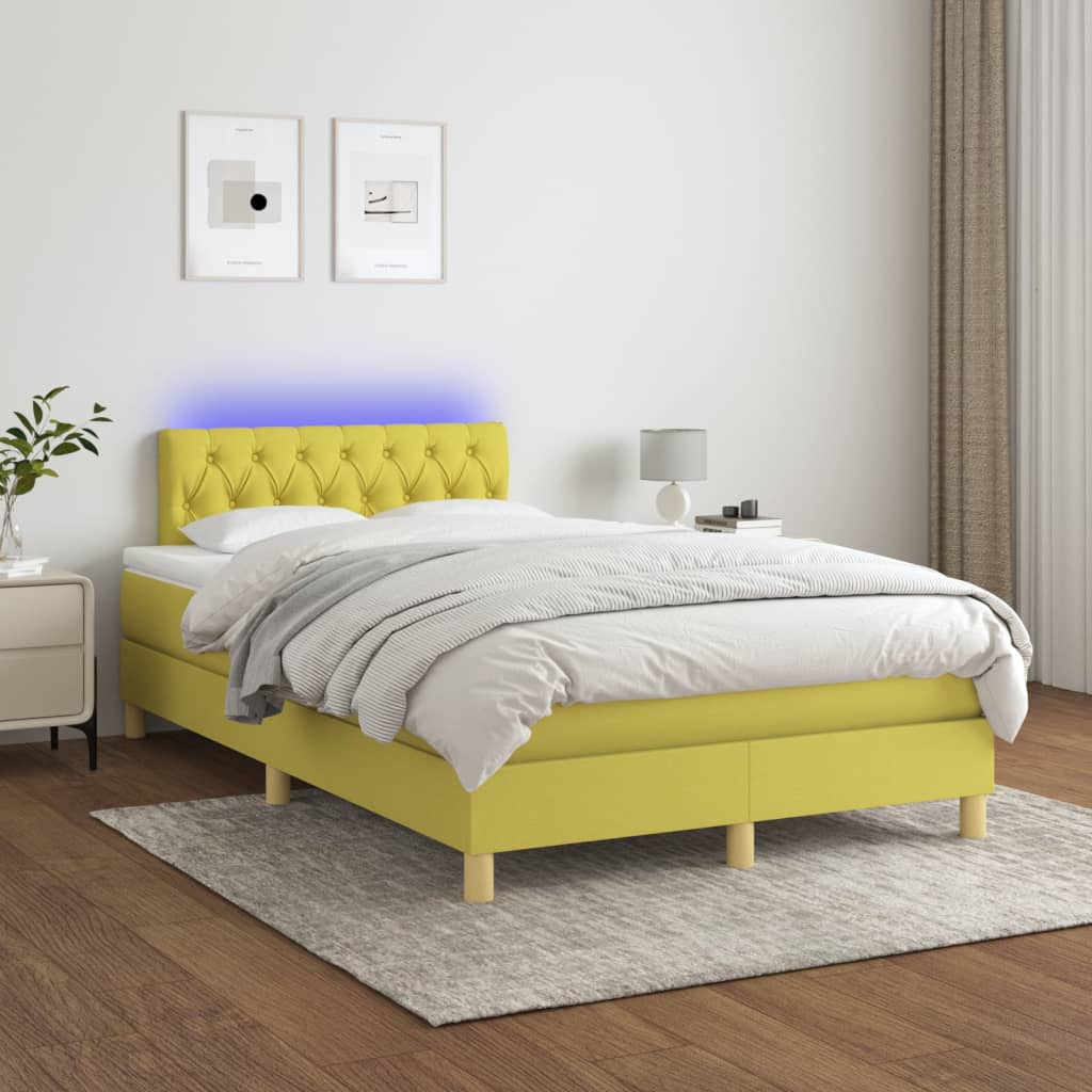 Boxspringbett Mit Matratze & Led Stoff Grün