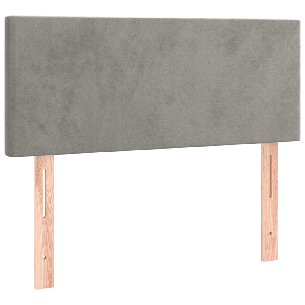 Boxspringbett Mit Matratze & Led Samt Hellgrau