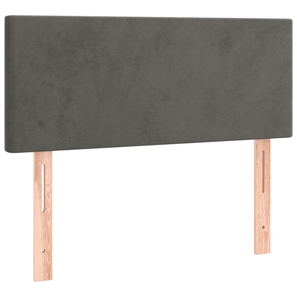 Boxspringbett Mit Matratze & Led Samt Dunkelgrau