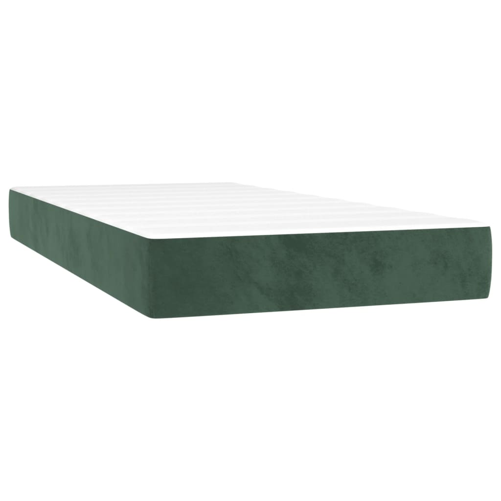 Boxspringbett Mit Matratze & Led Samt Dunkelgrün