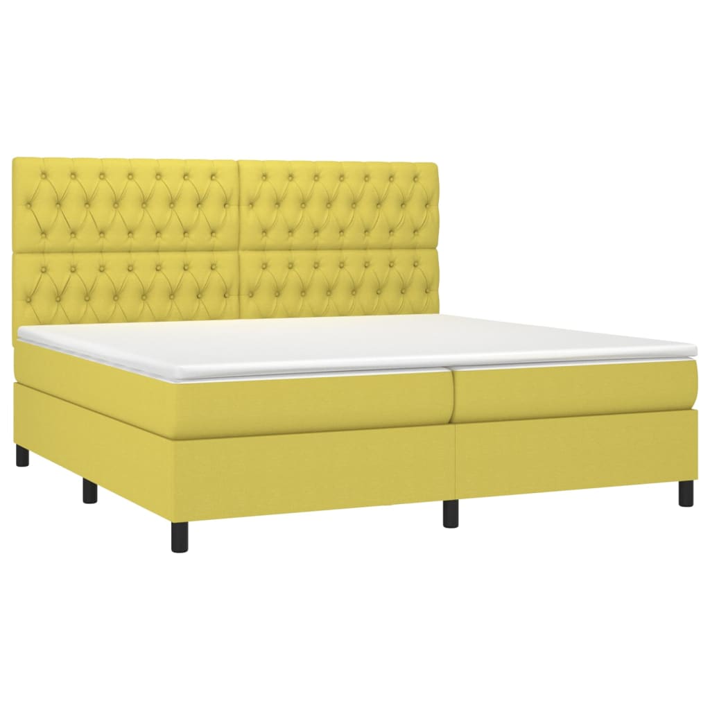 Boxspringbett Mit Matratze & Led Stoff Grün