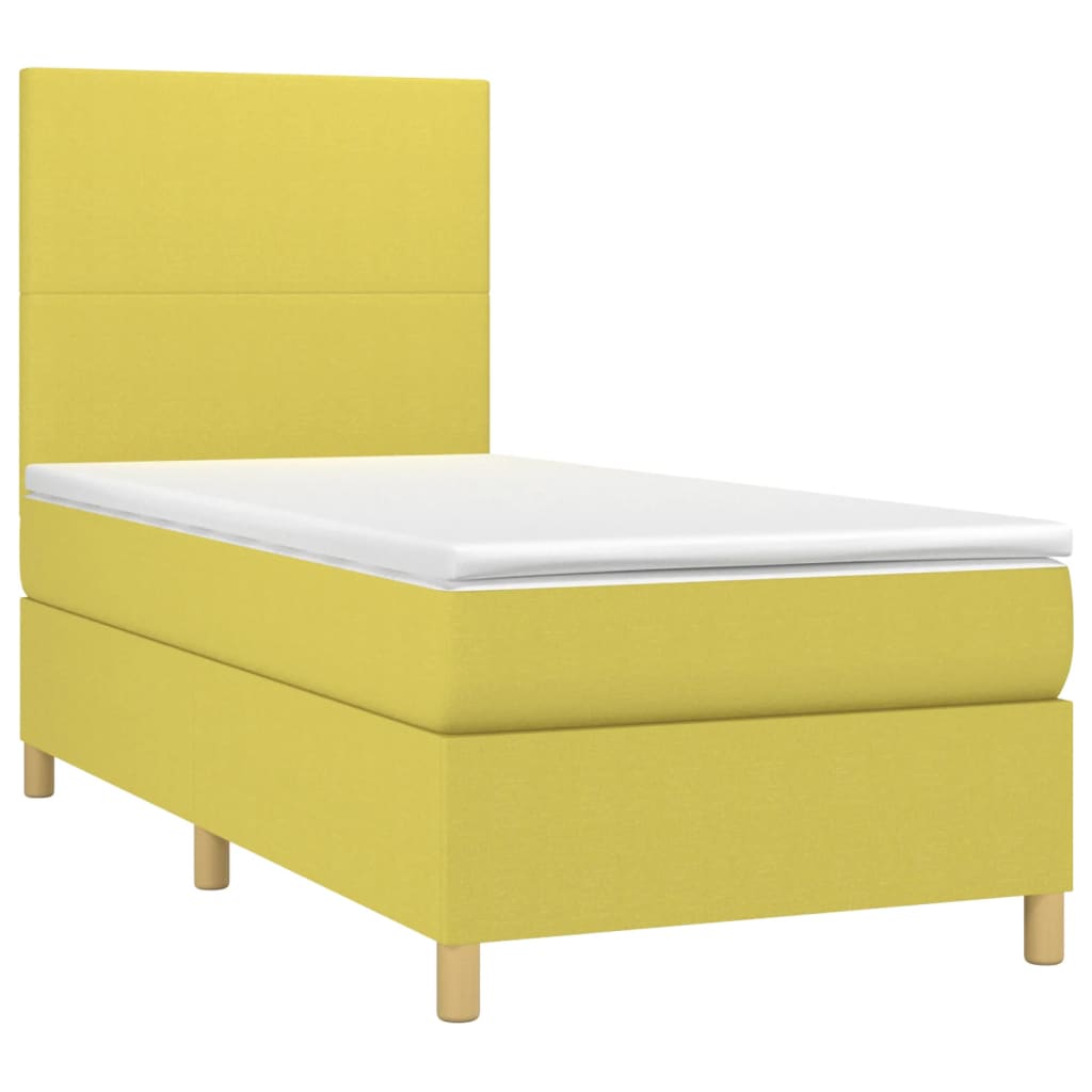 Boxspringbett Mit Matratze & Led Stoff Grün