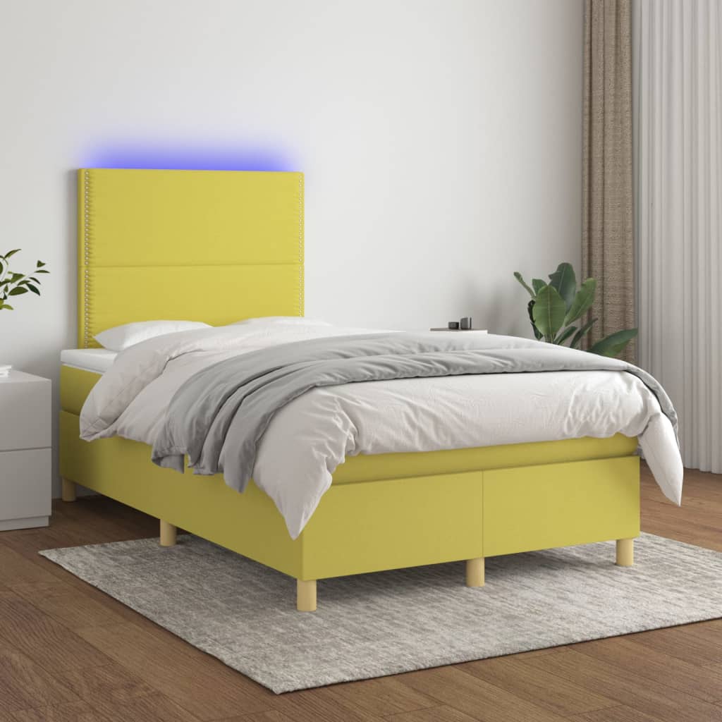 Boxspringbett Mit Matratze & Led Stoff Grün
