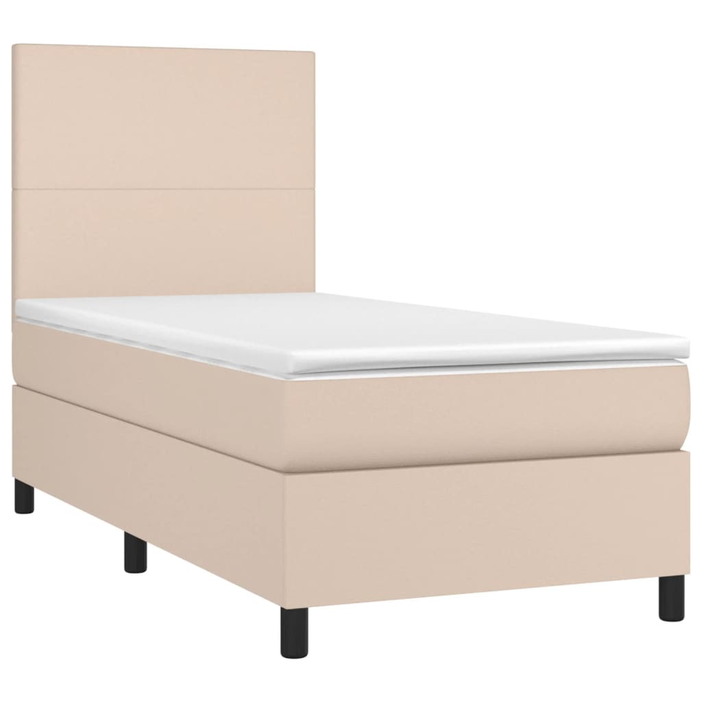Boxspringbett Mit Matratze & Led -Braun 100X200Cm Cappuccino