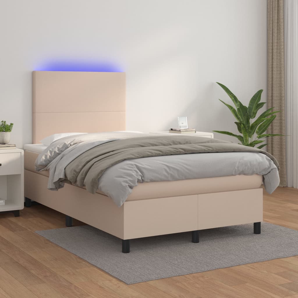 Boxspringbett Mit Matratze & Led -Braun 100X200Cm Cappuccino