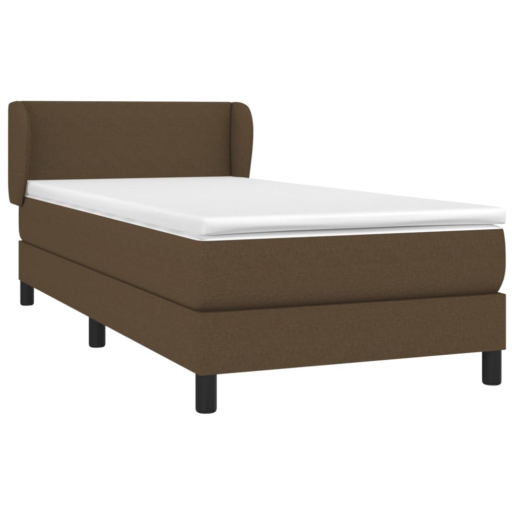 Boxspringbett Mit Matratze Stoff Dunkelbraun