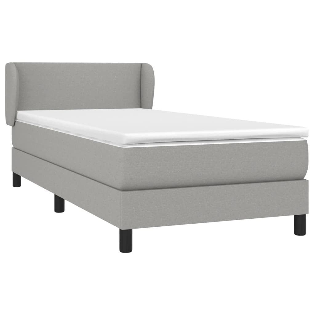 Boxspringbett Mit Matratze Stoff Hellgrau