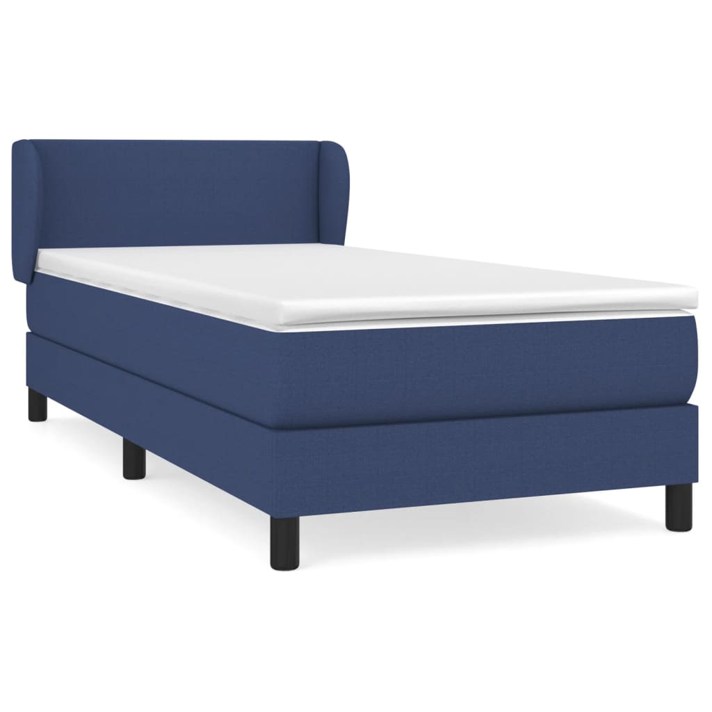 Boxspringbett Mit Matratze Stoff Blau