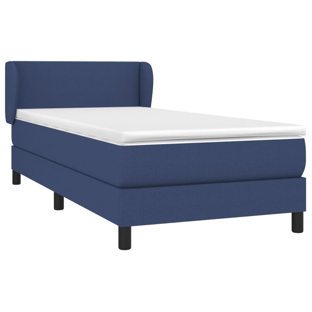 Boxspringbett Mit Matratze Stoff Blau