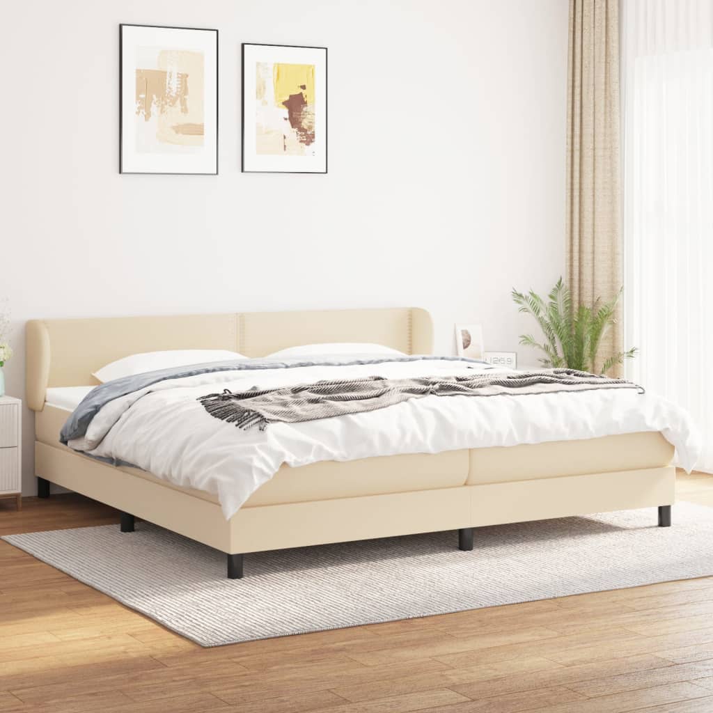Boxspringbett Mit Matratze Stoff Creme