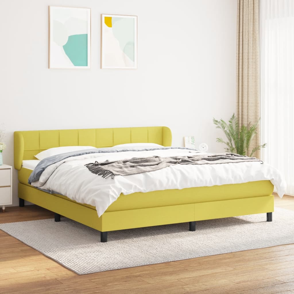 Boxspringbett Mit Matratze Stoff Grün