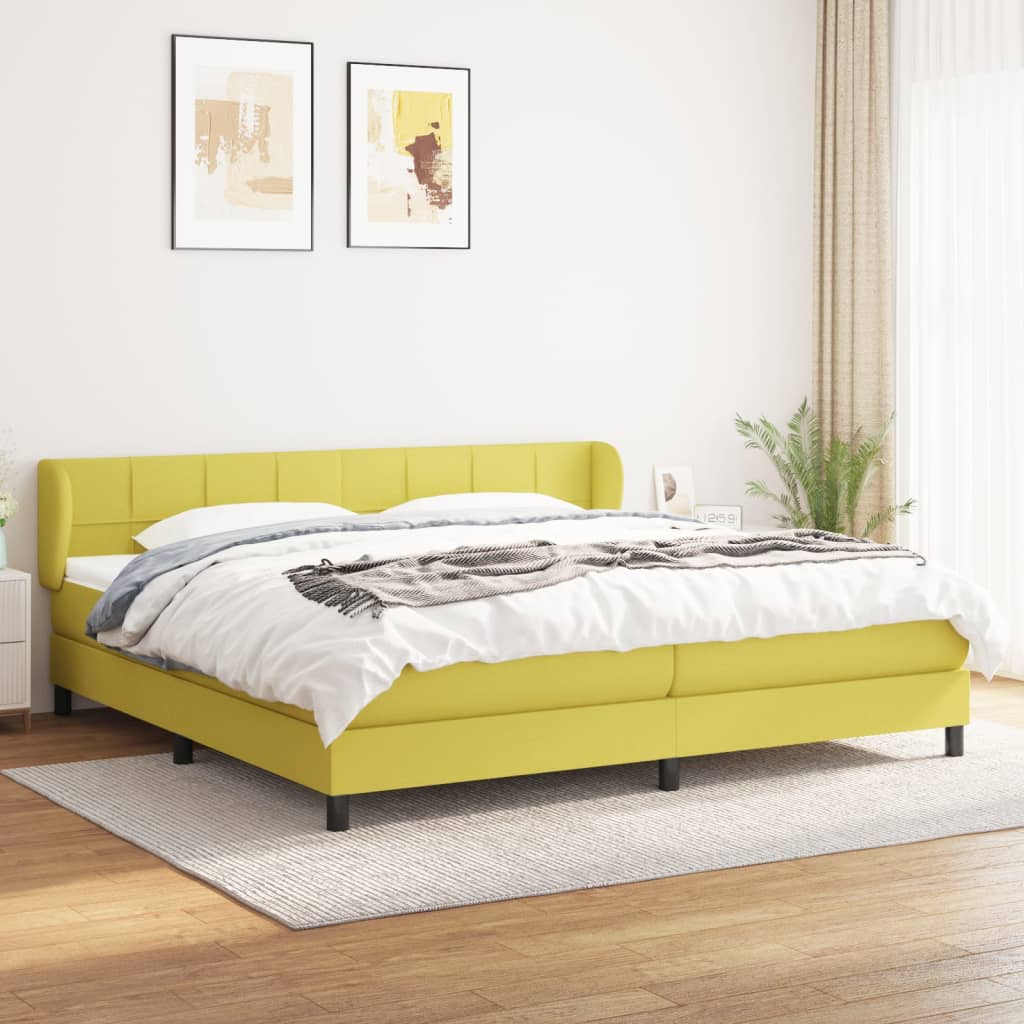 Boxspringbett Mit Matratze Stoff Grün