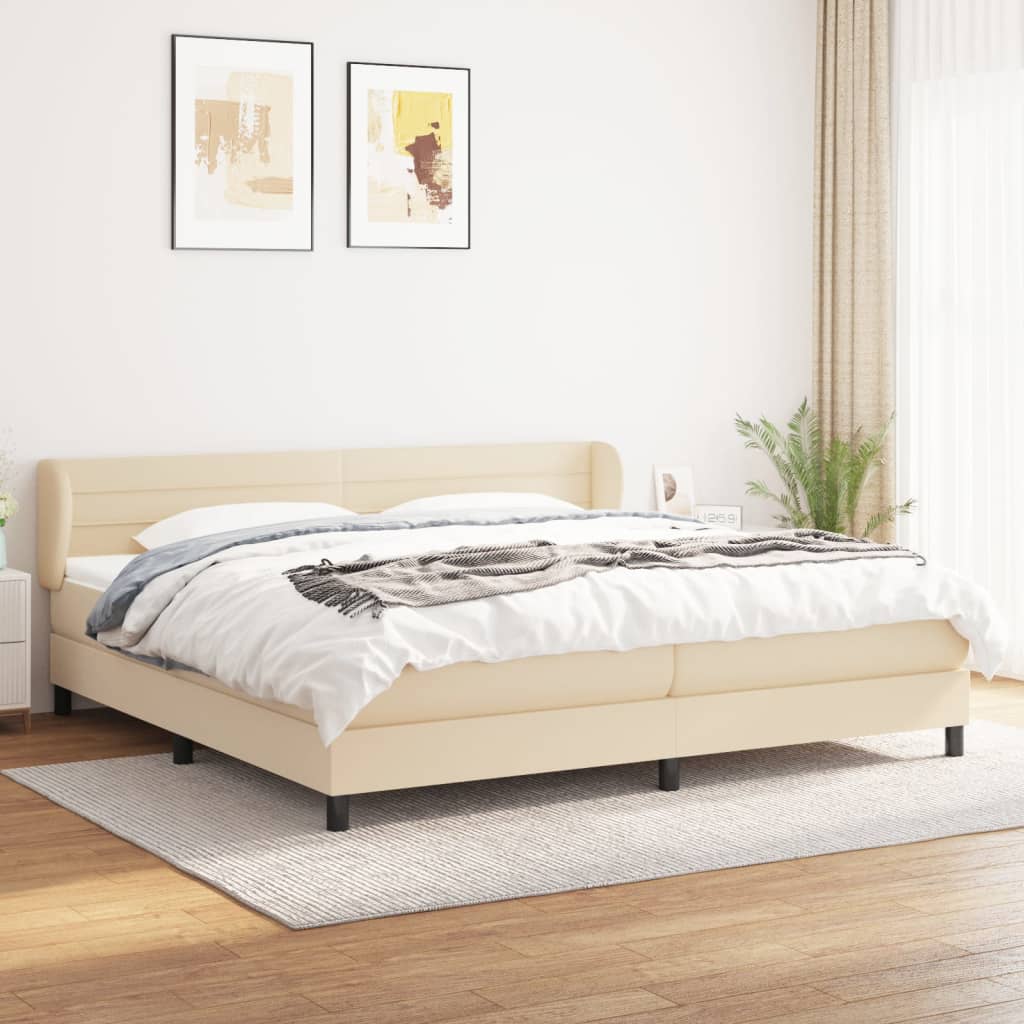 Boxspringbett Mit Matratze Stoff Creme