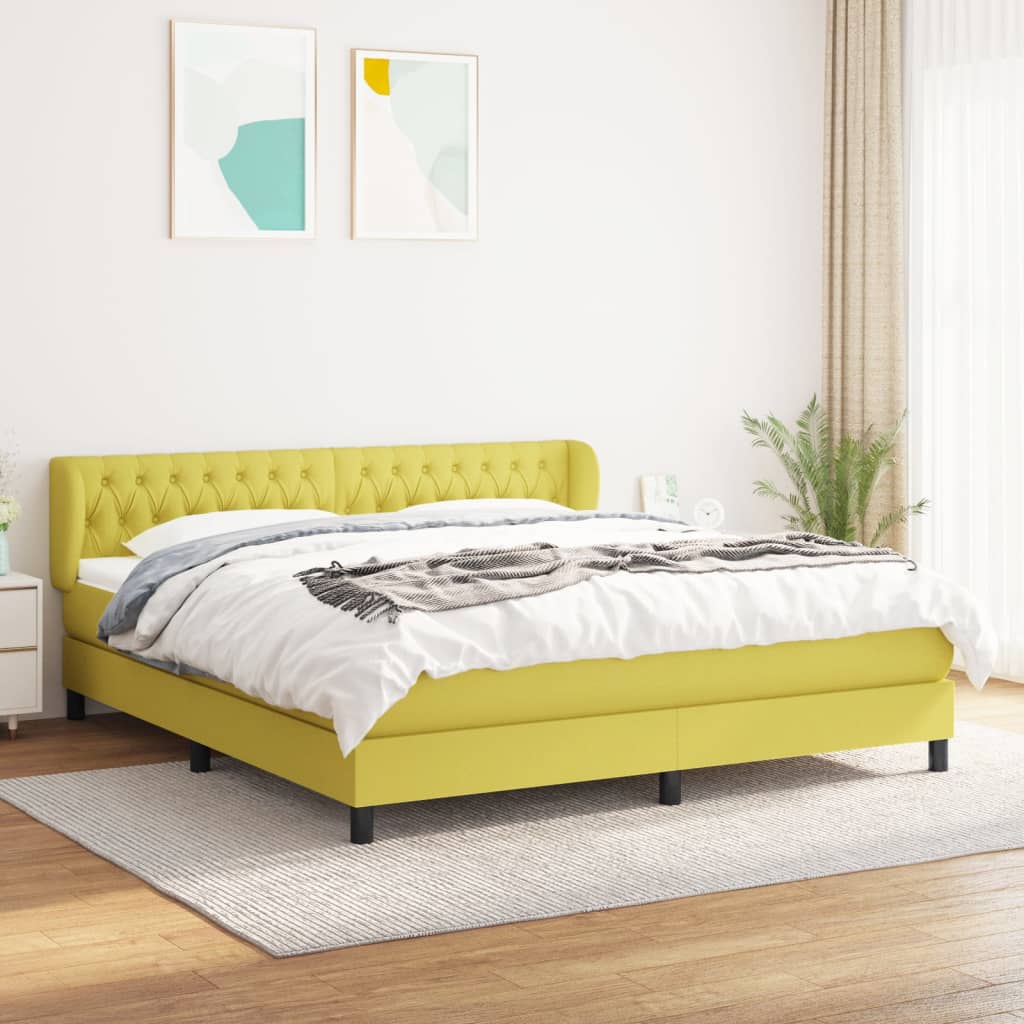 Boxspringbett Mit Matratze Stoff Grün