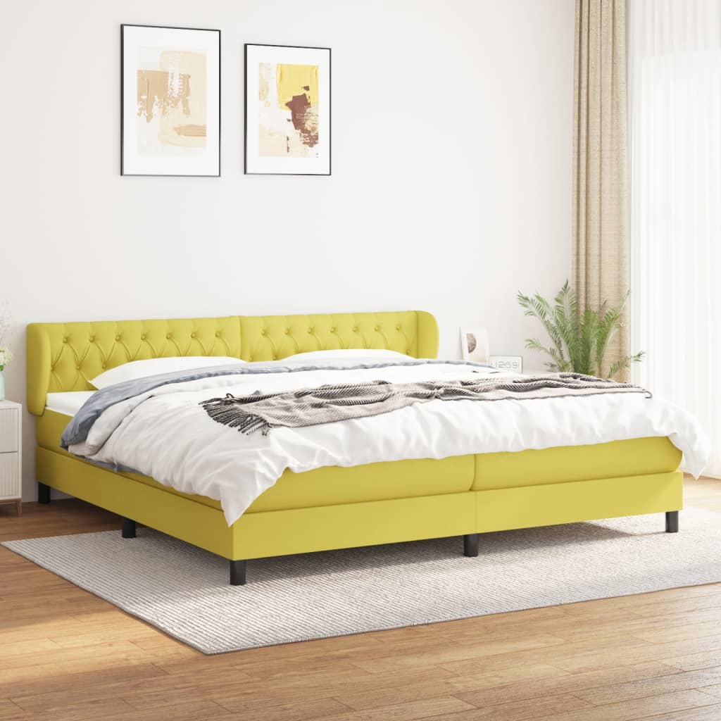 Boxspringbett Mit Matratze Stoff Grün