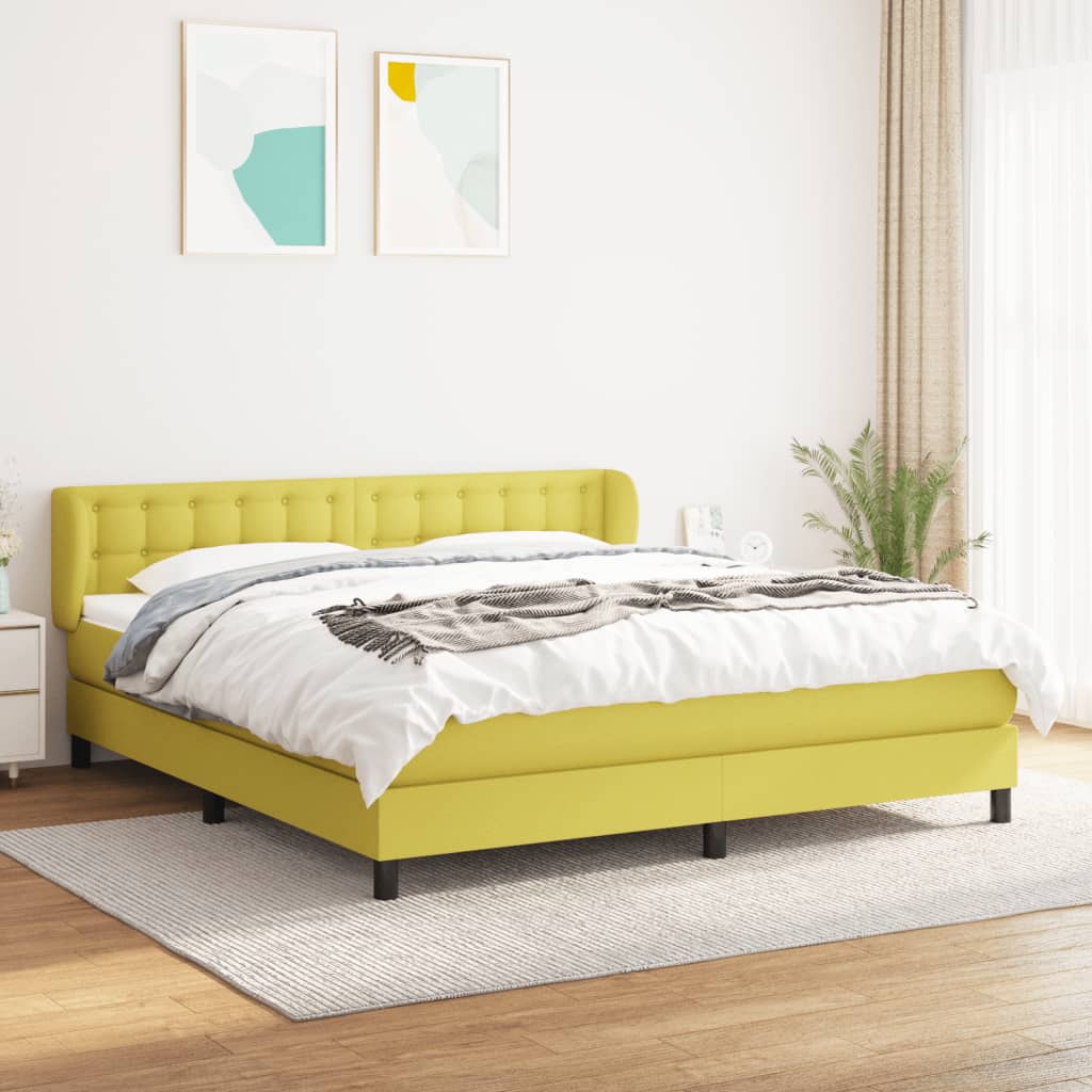 Boxspringbett Mit Matratze Stoff Grün