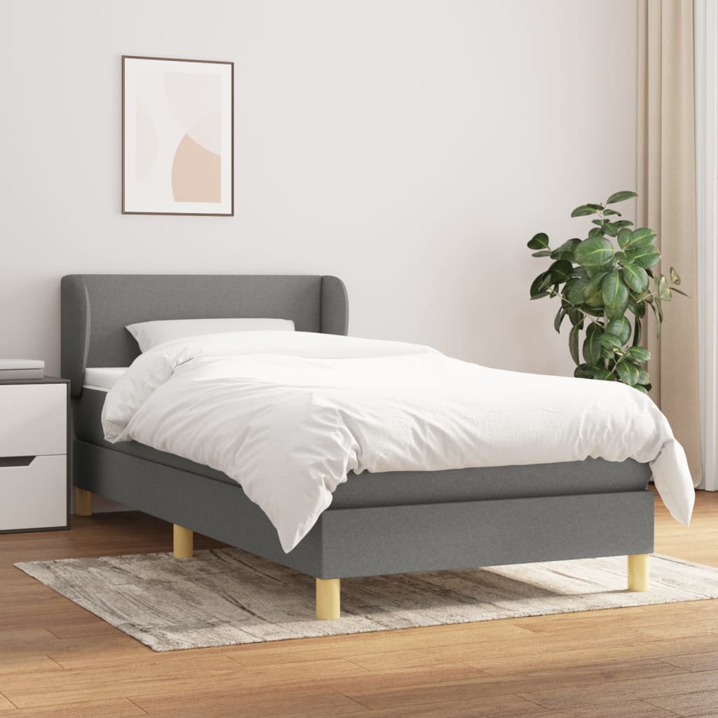 Boxspringbett Mit Matratze Stoff Dunkelgrau