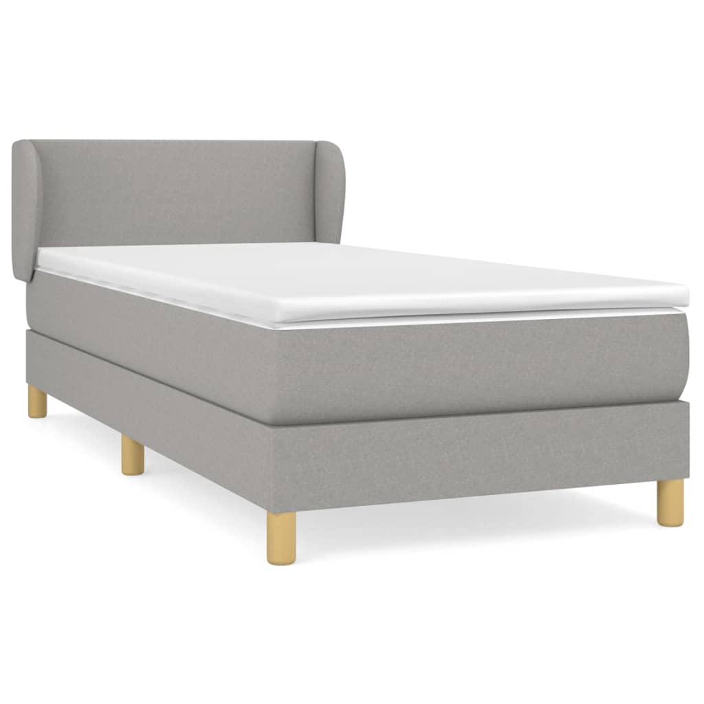 Boxspringbett Mit Matratze Stoff Hellgrau