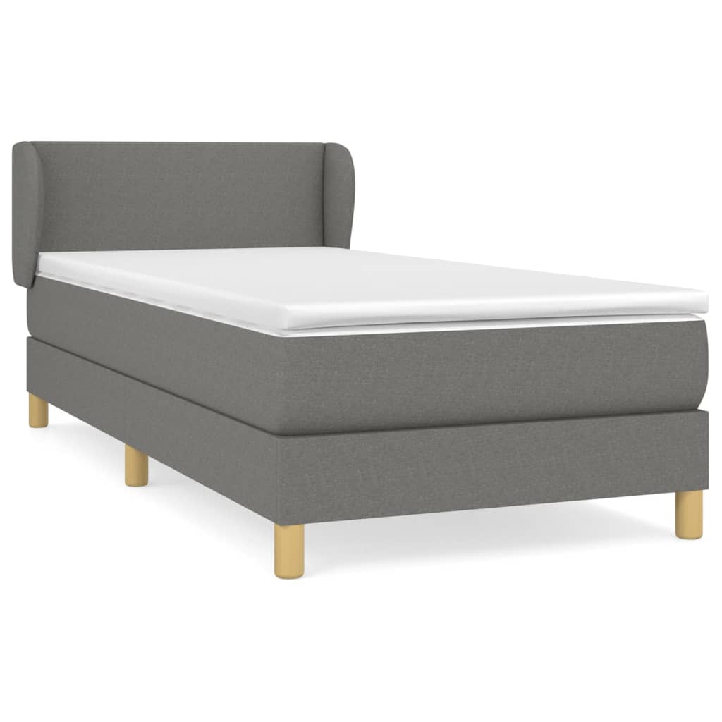Boxspringbett Mit Matratze Stoff Dunkelgrau