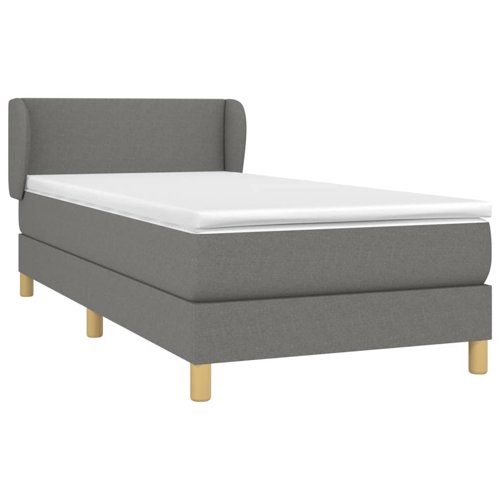 Boxspringbett Mit Matratze Stoff Dunkelgrau